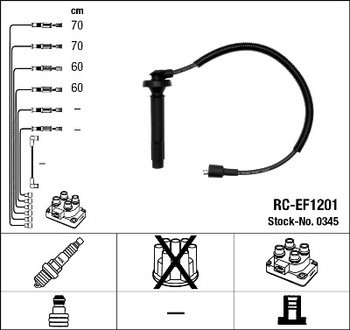 Комплект проводів запалювання NGK 0345