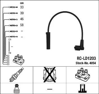 Комплект проводів запалювання NGK 4054