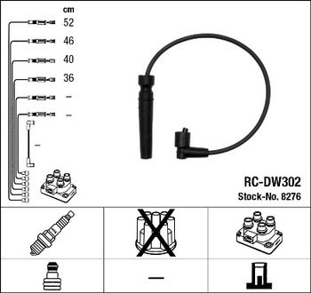 Комплект высоковольтных проводов NGK 8276 (фото 1)