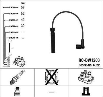 Комплект кабелів високовольтних NGK RCDW1203 (фото 1)