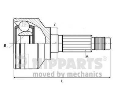 Шарнір привідного валу NIPPARTS J2822010