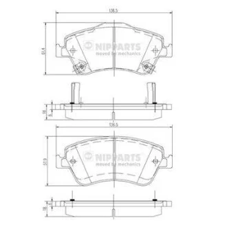 Тормозные колодки дисковые NIPPARTS J3602124