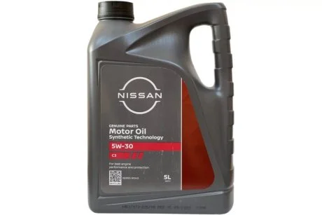 Олива двигуна 5w-30 c3 sn/cf, 5л NISSAN KE90091043