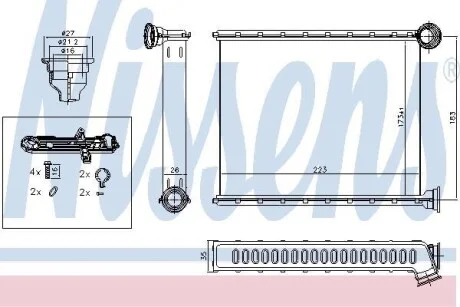 Радиатор обогрева салона NISSENS 72962