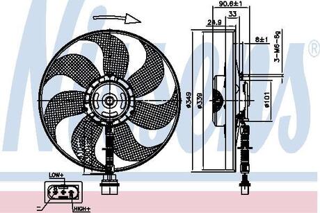 Вентилятор охолодження двигуна NISSENS 85544