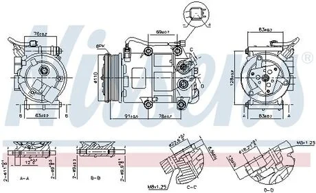 Фото компресор кондиціонера First Fit NISSENS 890655 Компресор кондиціонера First Fit NISSENS 890655