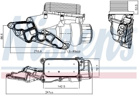 Радіатор масляний з корпусом масляного фільтра NISSENS 90933