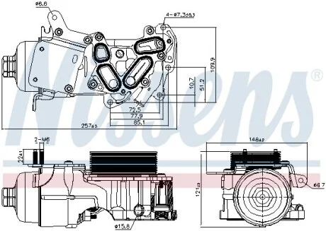 Радіатор масляний з корпусом масляного фільтра NISSENS 91124