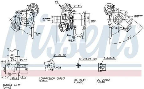 Турбіна FORD TRANSIT/TOURNEO CONNECT (CHC) (13-) 1.0 EcoBoost NISSENS 93278