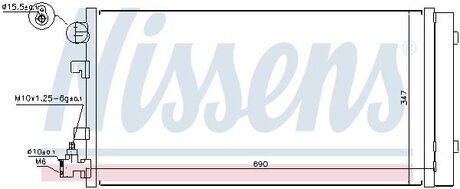 Конденсатор кондиціонера RENAULT FLUENCE (08-) NISSENS 940160