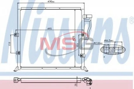 Конденсатор кондиционера BMW 3 E36 (90-) NISSENS 94157