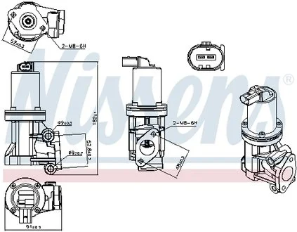 Клапан рециркуляции ВГ (EGR) NISSENS 98307