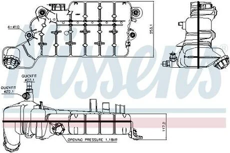Компенсаційний бак, охолоджуюча рідина NISSENS 996046 (фото 1)