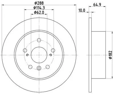 Диск гальмівний задний Toyota Camry 20, 24, 30 (93-06) NISSHINBO ND1001K