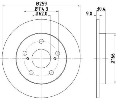 Диск гальмівний задній Toyota Auris, Corolla 14, 16, 18 (07-) NISSHINBO ND1008K