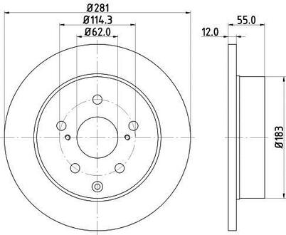 Диск тормозной задний Toyota RAV-4 2.0, 2.2, 2.4, 3.5 (05-) NISSHINBO ND1013K