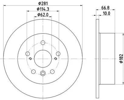 Диск гальмівний задній Lexus ES 35/ Toyota Camry 24, 35 (06-00) NISSHINBO ND1077K
