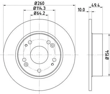 Диск гальмівний задний Honda Accord 20, 22, 24 (03-08) NISSHINBO ND8004K
