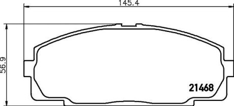 Колодки тормозные дисковые передние Toyota Hiace 2.0, 2.4, 3.0 (98-04) NISSHINBO NP1004 (фото 1)