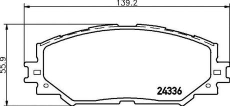 Колодки гальмівні дискові передні Toyota Auris,Corollla 1.3, 1.4, 1.6, 2.0 (07-),RAV 4 2.5 (12-) NISSHINBO NP1019