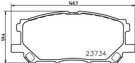 Колодки гальмівні дискові передні Lexus RX 270,350, 400h, 450h (08-)/Toyota Prius Hybrid 1.5 (03-09) NISSHINBO NP1062 (фото 1)