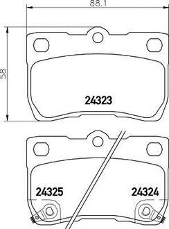Колодки гальмівні дискові задні Lexus IS 250, 200d, 220d, Lexus GS 300, 430, 450h (05-) NISSHINBO NP1067 (фото 1)