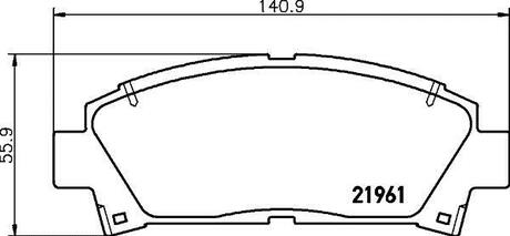 Колодки гальмівні дискові передні Lexus GS 300, 430 (05-11), Camry 2.0, 2.4(01-06), Avensis 1.8, 2.0 (00-03) NISSHINBO NP1077 (фото 1)