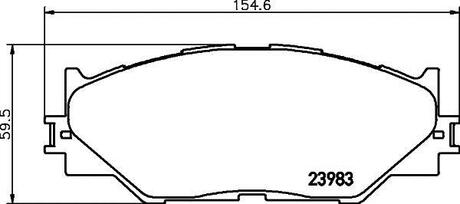 Колодки гальмівні дискові передні Toyota IS 220d, 250, 300h (05-13) NISSHINBO NP1082 (фото 1)