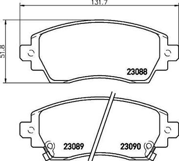 Колодки тормозные дисковые передние Toyota Corolla 1.4, 1.6, 2.0 (97-02) NISSHINBO NP1120 (фото 1)