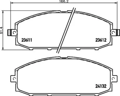 Колодки гальмівні дискові передні Nissan Patrol 30, 42, 48 (00-) (NP2026) NI NISSHINBO NP2026SC