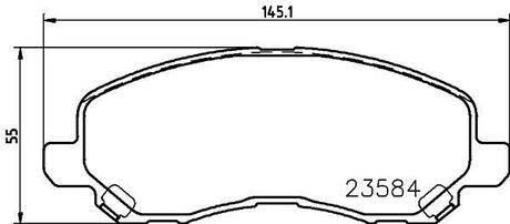 Колодки гальмівні дискові передні Mitsubishi ASX, Lancer, Outlander 1.6, 1.8, 2.0 (08-) NISSHINBO NP3009