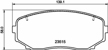 Колодки гальмівні дискові передні Mitsubishi Pajero Sport III KS_ (15-) (NP303 NISSHINBO NP3037SC