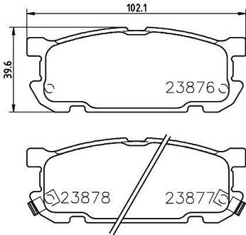 Колодки гальмівні дискові задні Mazda MX-5 1.8 (00-05) NISSHINBO NP5027 (фото 1)