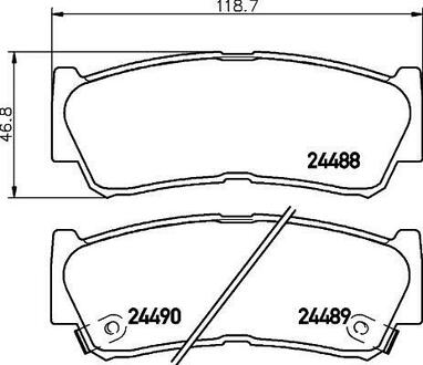 Колодки тормозные дисковые задние Hyundai Santa Fe 2.2, 2.4, 2.7 (06-) NISSHINBO NP6011 (фото 1)