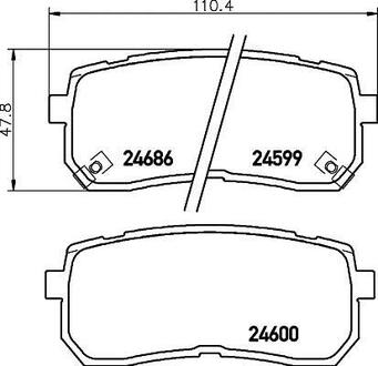 Колодки гальмівні дискові задні Hyundai H-1, ix55 2.5, 3.0 (08-) NISSHINBO NP6033