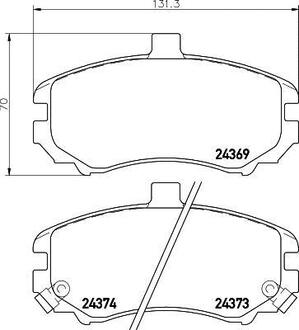 Колодки тормозные дисковые передние Hyundai Elantra 1.6, 1.8, 2.0 (00-06) NISSHINBO NP6079 (фото 1)
