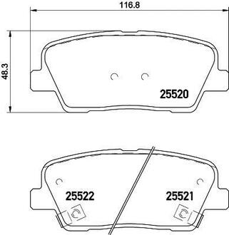 Колодки гальмівні дискові задні Hyundai Santa Fe/Kia Sportage 2.0, 2.2, 2.4 (09-) NISSHINBO NP6083 (фото 1)