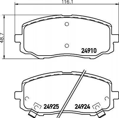 Колодки тормозные дисковые передние Hyundai i10, i20/Kia Picanto 1.0, 1.1, 1.2 (04-) NISSHINBO NP6085 (фото 1)