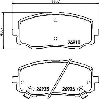 Колодки тормозные дисковые передние Hyundai i10, i20/Kia Picanto 1.0, 1.1, 1.2 (04-) NISSHINBO NP6085 (фото 1)