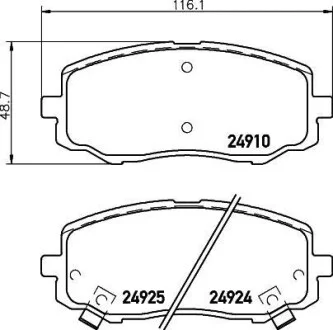 Колодки тормозные дисковые передние Hyundai i10, i20/Kia Picanto 1.0, 1.1, 1.2 (04-) NISSHINBO NP6085