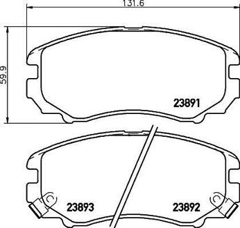 Колодки тормозные дисковые передние Hyundai Tucson 2.0 (04-10)/Kia Cerato, Soul, Sportage 1.6, 2.0 (09-) NISSHINBO NP6091 (фото 1)