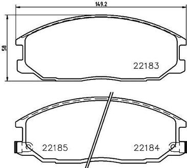 Колодки гальмівні дискові передні Hyundai Santa Fe, H-1/Ssang Yong Actyon, Kyron, Rexton 2.0, 2.4, 2.7 (04-) NISSHINBO NP6109 (фото 1)
