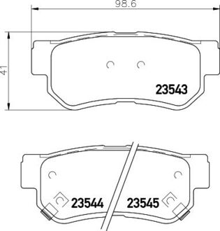 Гальмівні колодки HYUNDAI Sonata V \'\'2,0-3,3 \'\'04-10 NISSHINBO NP6116