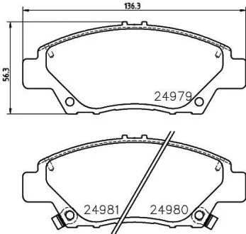 Колодки гальмівні дискові передні Honda Civic VII 1.4, 1.6, 1.7 (01-05) NISSHINBO NP8013