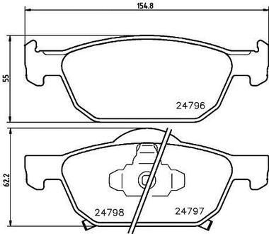 Колодки тормозные дисковые передние Honda Cicic IX 1.6, 1.8, 2., 2.2 (12-), Accord VIII 2.0, 2.4 (08-) NISSHINBO NP8018