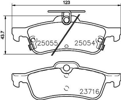 Колодки тормозные дисковые задние Honda Civic IX 1.4, 1.6, 1.8, 2.2 (12-) NISSHINBO NP8041 (фото 1)