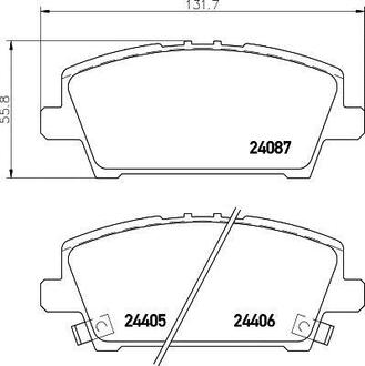 Колодки тормозные дисковые передние Honda Civic 1.4, 1.6, 1.8, 2.0 (05-) NISSHINBO NP8042 (фото 1)