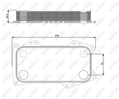 Радиатор масляный 120x37x250mm, 10 ribs DEUTZ NRF 31203