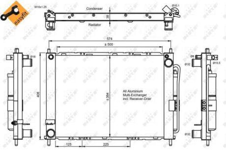 Радіатор охолодження двигуна RENAULT Modus 1.4 04- NRF 350057