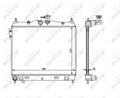 Радіатор охолодження HYUNDAI GETZ (TB) (02-)/M NRF 53361 (фото 1)